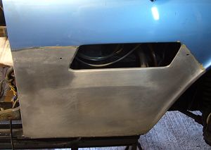 Front wing weld ground to shape